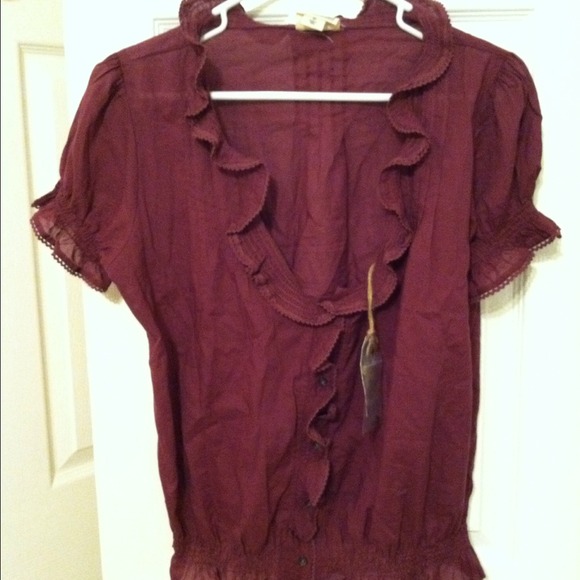 Tops - Ruffled button down shirt
