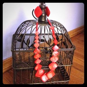 Set of Coral necklace and earrings