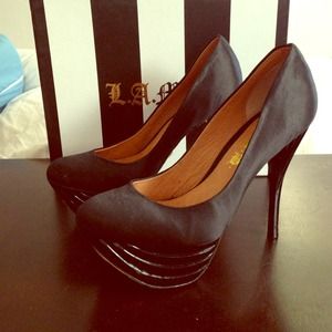 LAMB Z-Project black satin pumps size 8 RESERVED