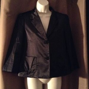 Black Satin Old Navy hot pink lined medium jacket