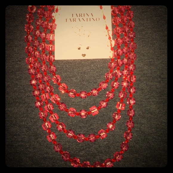 Tarina Tarantino Red Lucite necklace