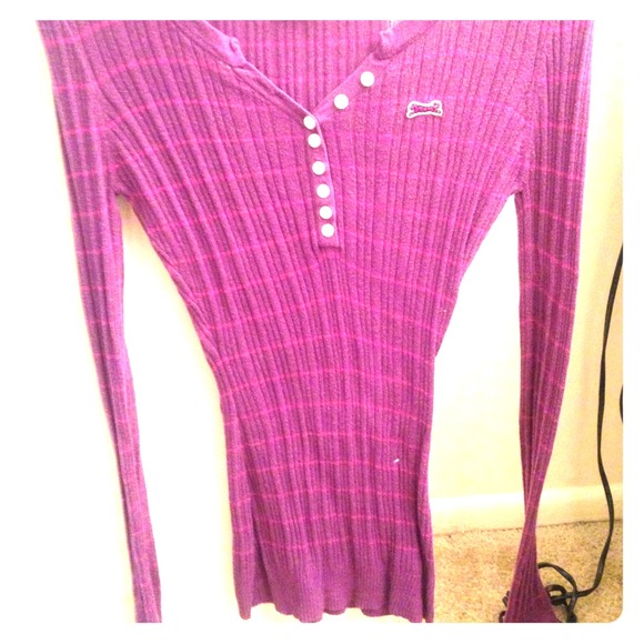 Purple and pink striped sweater