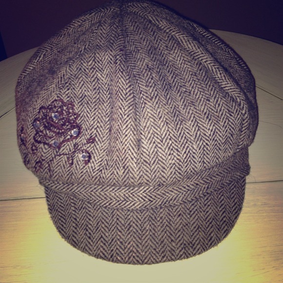 Bundled Hat with Rhinestone Detail