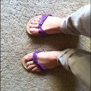 Purple strappy sandals