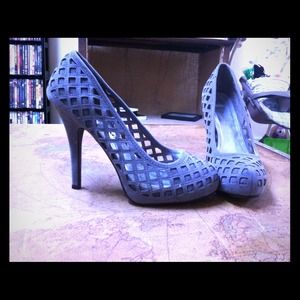 Gray heels worn once