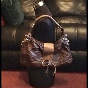 Big Brown leather leather like with studs