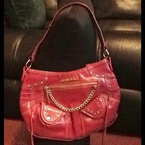 Pink baby phat bag with gold chain