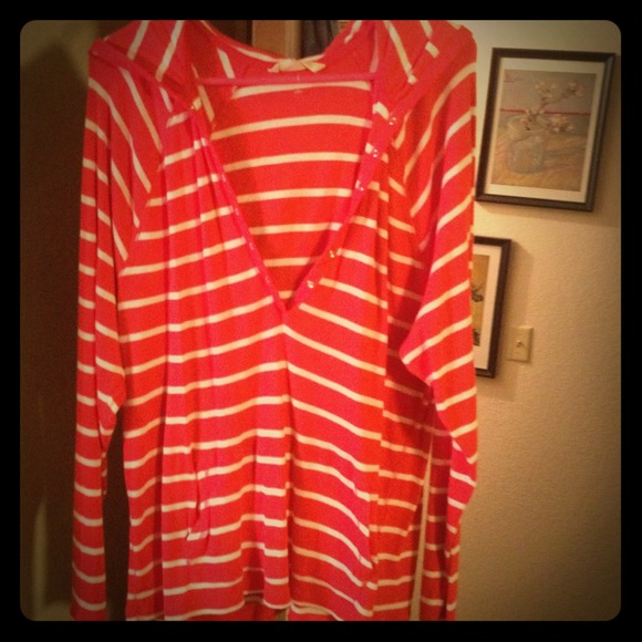 Orange and White striped top