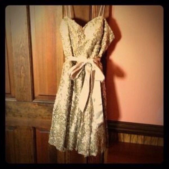 Gold sequin dress