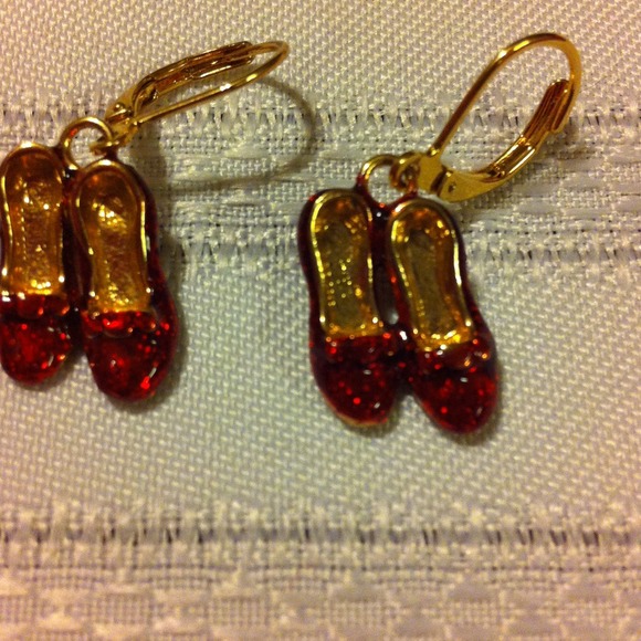 Ruby slipper earrings