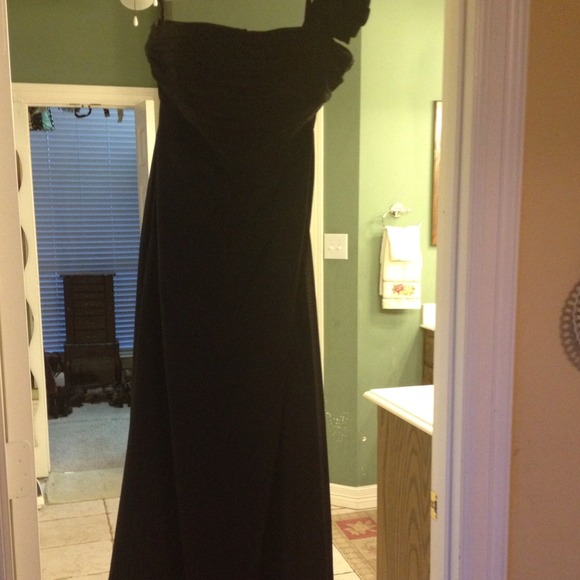Black one shoulder full length formal