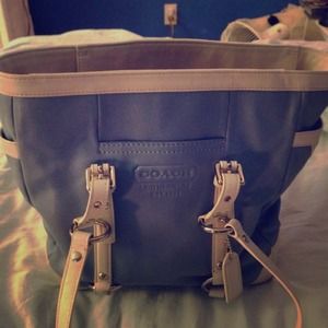 Coach leather, light blue bag. Authentic.