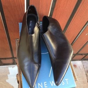 Black Nine West half booties