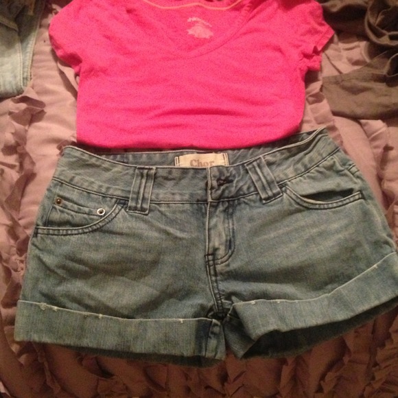 Shorts and hot pink tee bundle