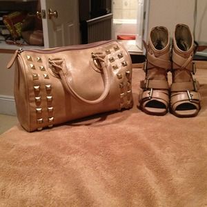 Aldo Studded Bag & matching Buckle Boots