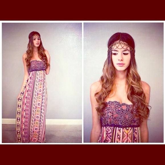 Unique Print Maxi Dress