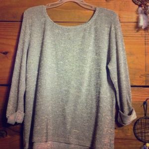 Tan/gold flecks 3/4 sleeve top