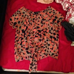 Forever 21 tie front blouse