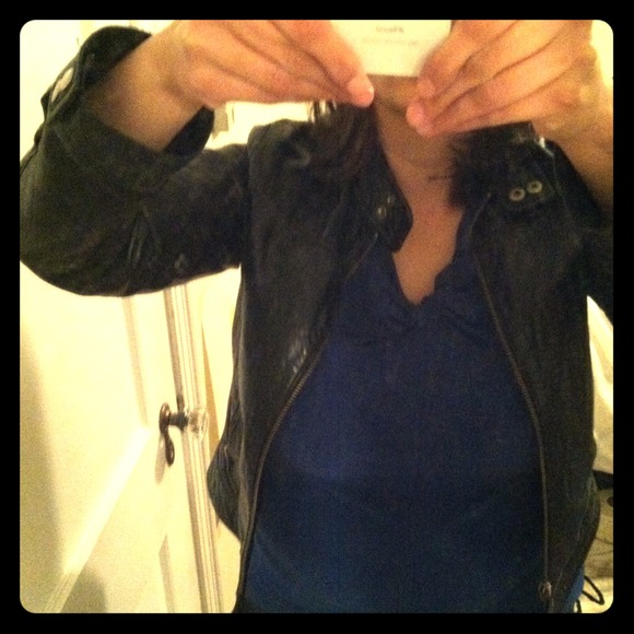 HOLD!!!!  Gap Leather Motorcycle Jacket, size M