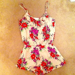 Spaghetti Strap Floral Romper