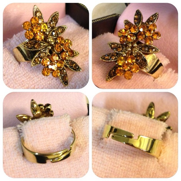 💍Rhinestone ring - Orange/Brown - Picture 2 of 2