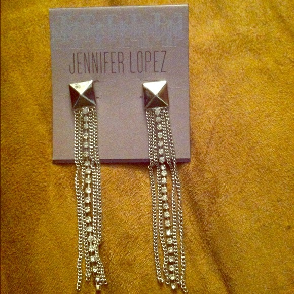 Jennifer Lopez earrings silver bling dangle