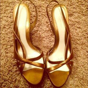 Gold dress shoes