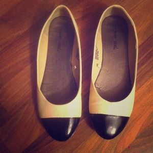 Light Pink and Black Toed Flats
