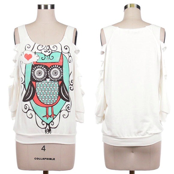 Vintage look cute owl printed top - Picture 2 of 4