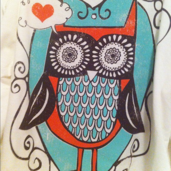 Vintage look cute owl printed top - Picture 4 of 4