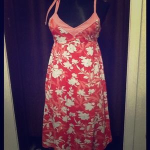 NWT VINTAGE GIRL coral flower tie strap dress