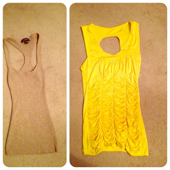 🔴SOLD🔴🎀bundle BEBE tops - Gold (BEBE) yellow - Picture 1 of 4