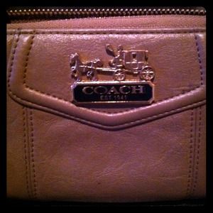 Coach wallet. With wristlet. Greyish purple color