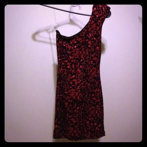 🌟black and red dress w/ animal print🌟