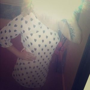SOLD Light pink and black heart dress