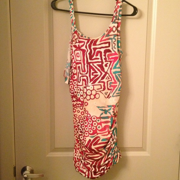 Colorful patterned dress. Worn one time! - Picture 3 of 4