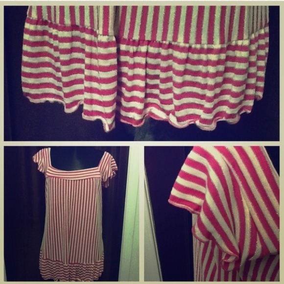 NEW Color Clothing pink/white striped dress/top
