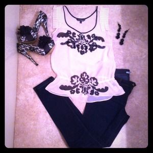 Light pink and black tank top