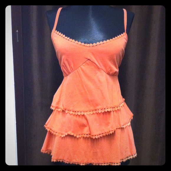 NEW Step Up orange layered tank top
