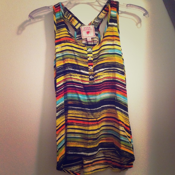 Multi-colored racer back tank top