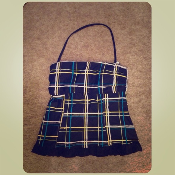 🎉SOLD🎉Corset plaid swim tankini Small size 5/6