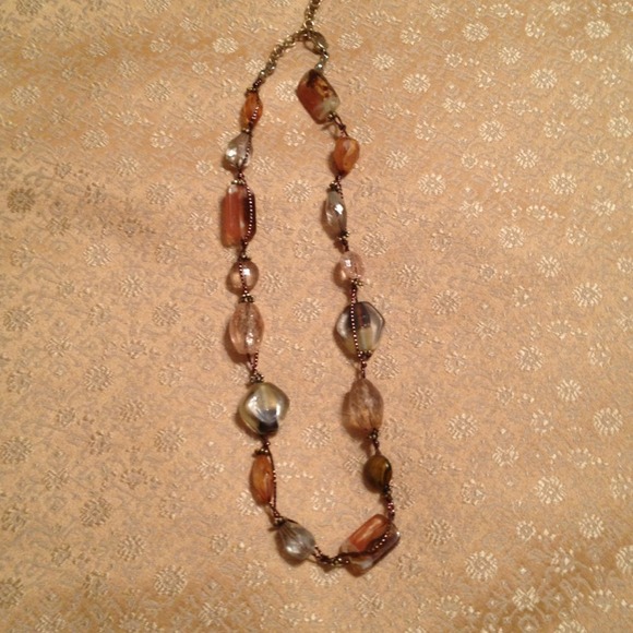 Multi- colored beaded shirt necklace