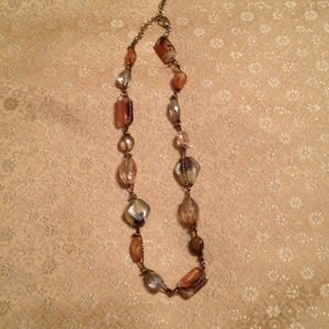 Multi- colored beaded shirt necklace