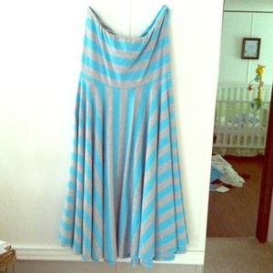 Striped strapless dress
