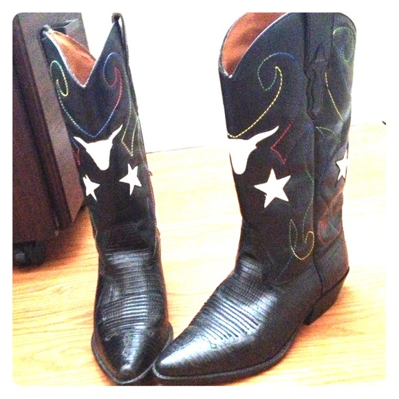 Authentic black cowboy boots