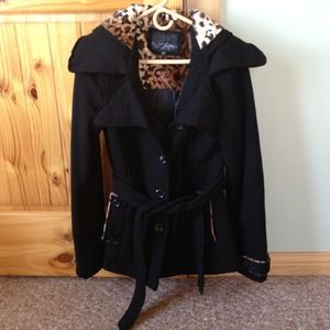 Sold!! Black with leopard print jacket
