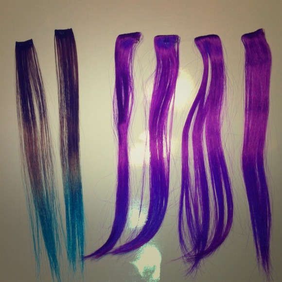 TRADED!!! 6 colored hair extensions