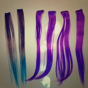 TRADED!!! 6 colored hair extensions
