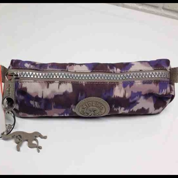 KIPLING Purple Watercolor Pencil/Cosmetic Case NEW