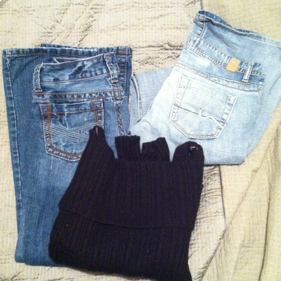 2 jeans & black sweater bundle
